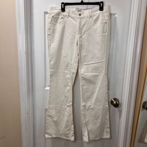 White House Black Market Embroidered White Jeans Flare‎ Leg Elegant Noir 12R